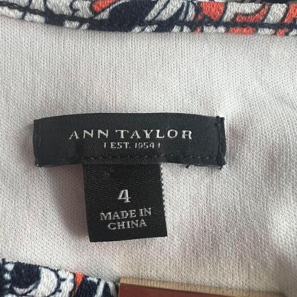 Ann Taylor Orange and Blue Paisley Print Dress Size 4 - Picture 5 of 7